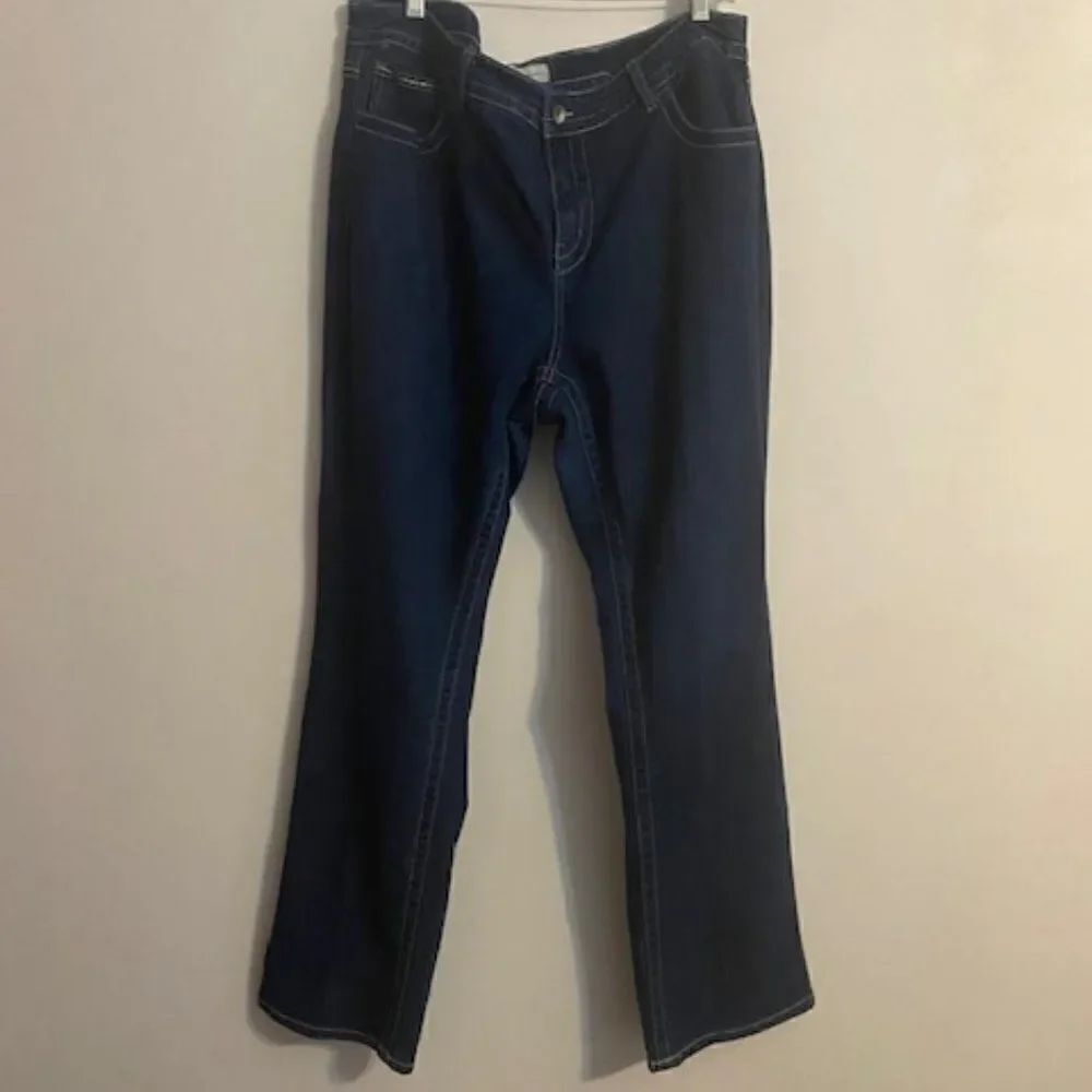 Est 1946 distressed 5 pocket Flare denim jeans, size 16 W